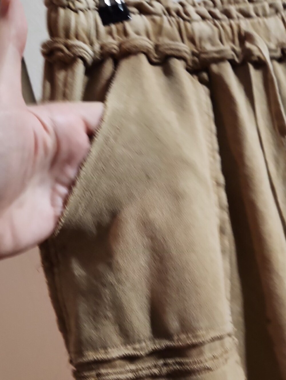 Easel Los Angeles Light Tan distressed Boho Streetwear Wide Legged Pants Sz S - Picture 7 of 9